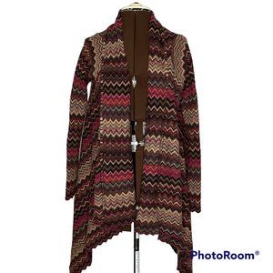 Kinross Cashmere Chevron Knit Waterfall Cardigan